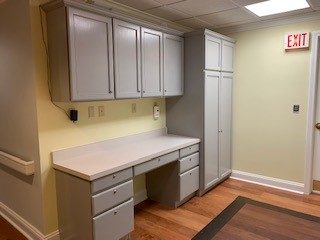 Yellow Hallway Cabinets After