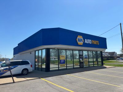 painted auto parts store exterior