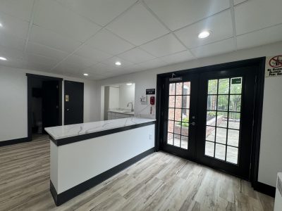 apartment complex common area after interior repaint