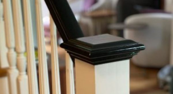 Glossy black banister
