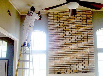 Brick Fireplace - Interior Painting