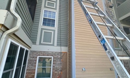 During - Multi-Unit Residential Building Exterior Painting & Staining Project