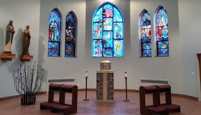 Church interior after painting