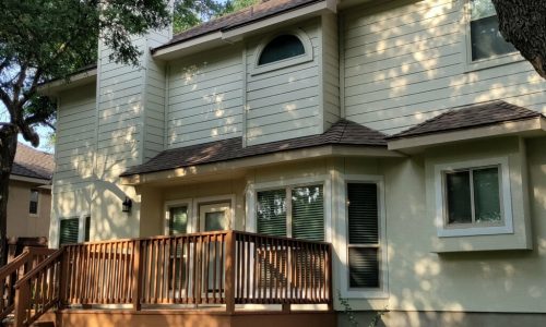 Stucco Home With Deck