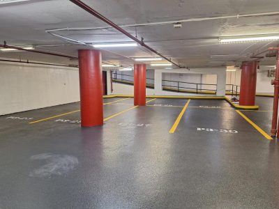 repainted parking garage