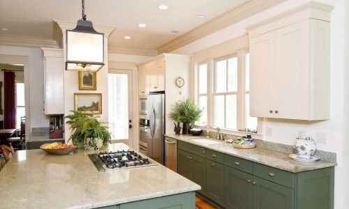 Kitchen Cabinets Painted Teal and White