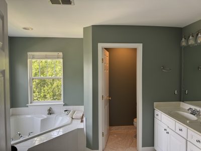 master bathroom with jacuzzi tub