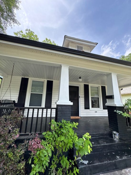 white painted siding on home exterior