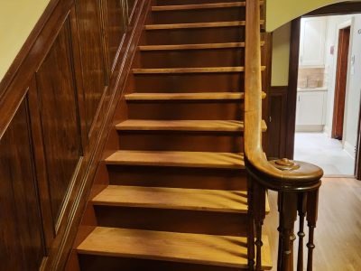 before interior stair painting