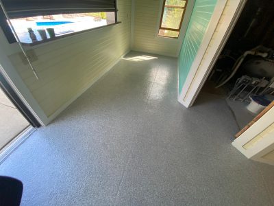 Pool room concrete floor coating