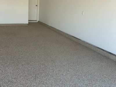 garage floor with polyaspartic floor