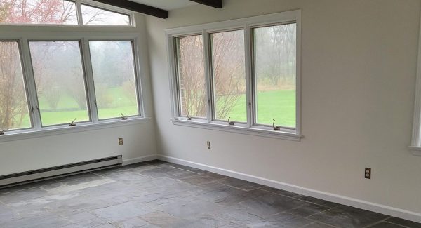 Sunroom Fully Painted Including Molding & Baseboards