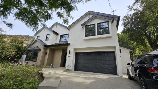 After repainting this stucco home in Sherman Oaks.