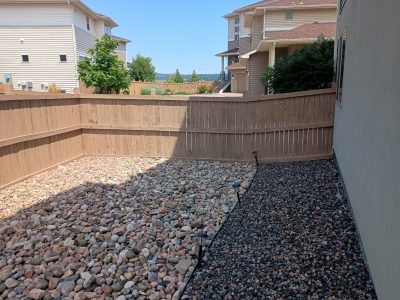 taupe stained fence