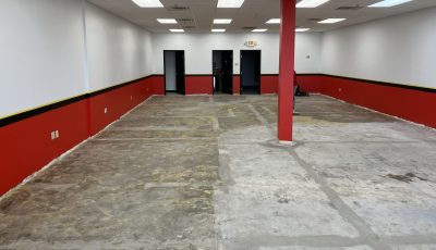 Professional White, Black, and Red Interior Painting Learning Facility