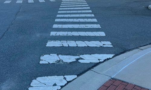 Deteriorated Crosswalk Markings
