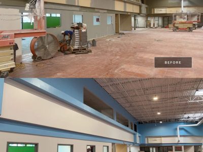 interior painting commercial - before and after