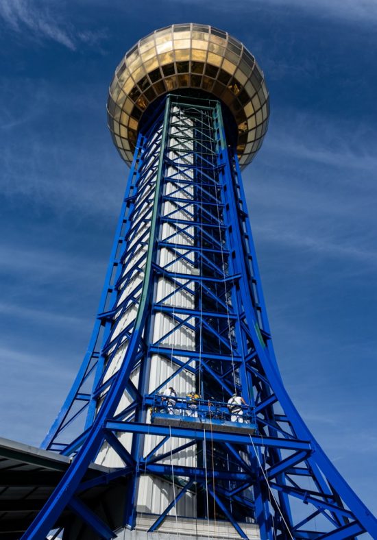 Painting the Knoxville Sunsphere - CertaPro Painters of East Tennessee