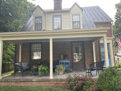 after painting brick home accents with no wood damage