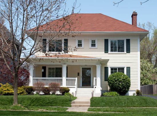 Home Siding Tan White