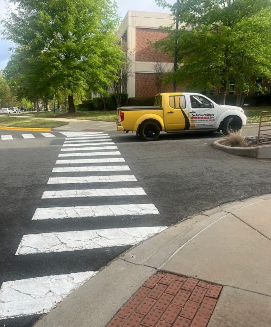 certapro truck next to repainted crosswalk