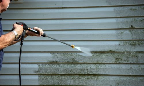power washing home