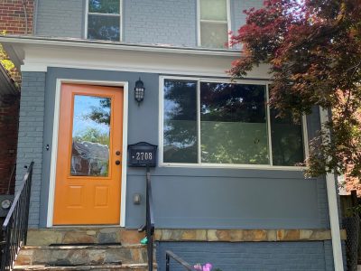 Exterior House Painting with Orange Door