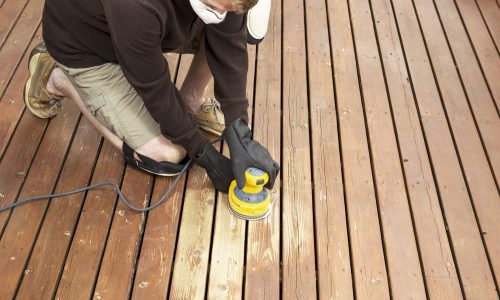 Sanding a Wood Deck