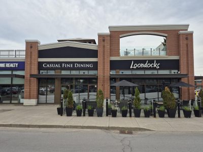 photos of restaurant storefront exterior after painting