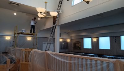 Congregation Ahavat Achim painting in progress