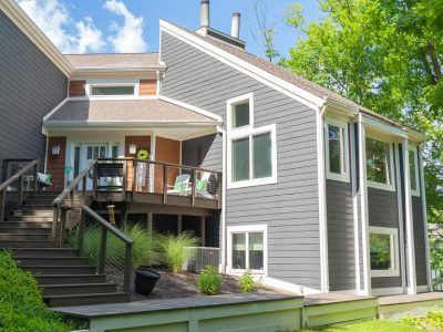 gray and white painted home in geist IN
