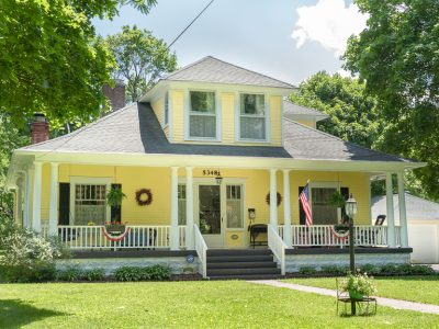 yellow and white painted home in Indianapolis