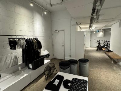 merch stand interior gym