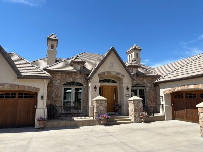repainted stucco home exterior