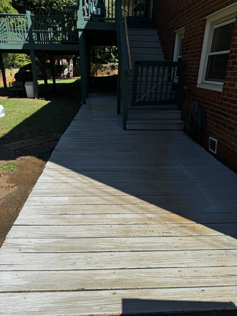 outdoor natural wooden porch before painting green Preview Image 7