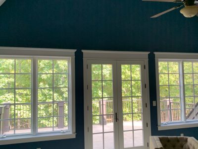 Colorfully painted common space