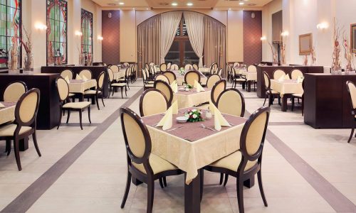 Restaurant with tables and chairs