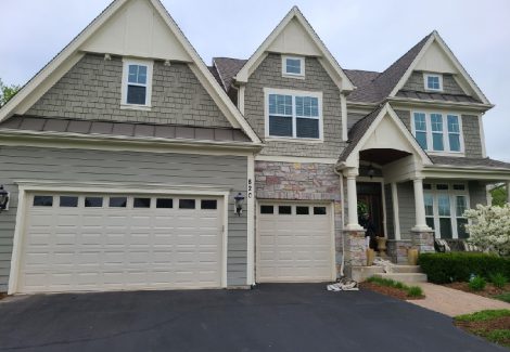 Residential Exterior Painting for Two Garage Home