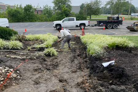 ADA-Compliant Concrete Sidewalk Replacement in Blue Ash, OH (During)