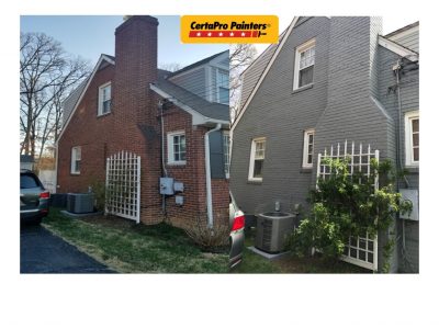 Exterior house painting before and after by CertaPro Painters in Alexandria, VA